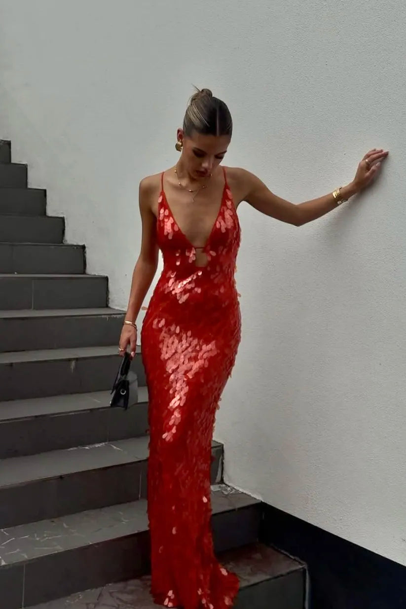 KAILANI | Pailletten-Maxikleid