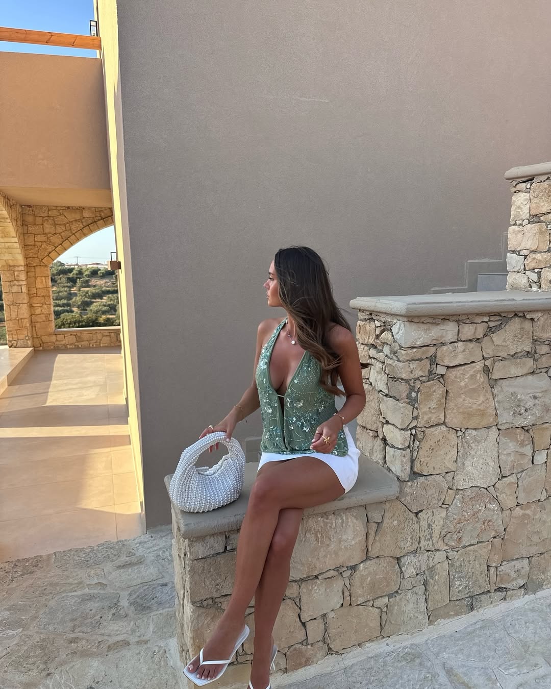 PARIS | Neckholder-Top mit Wasserfallausschnitt