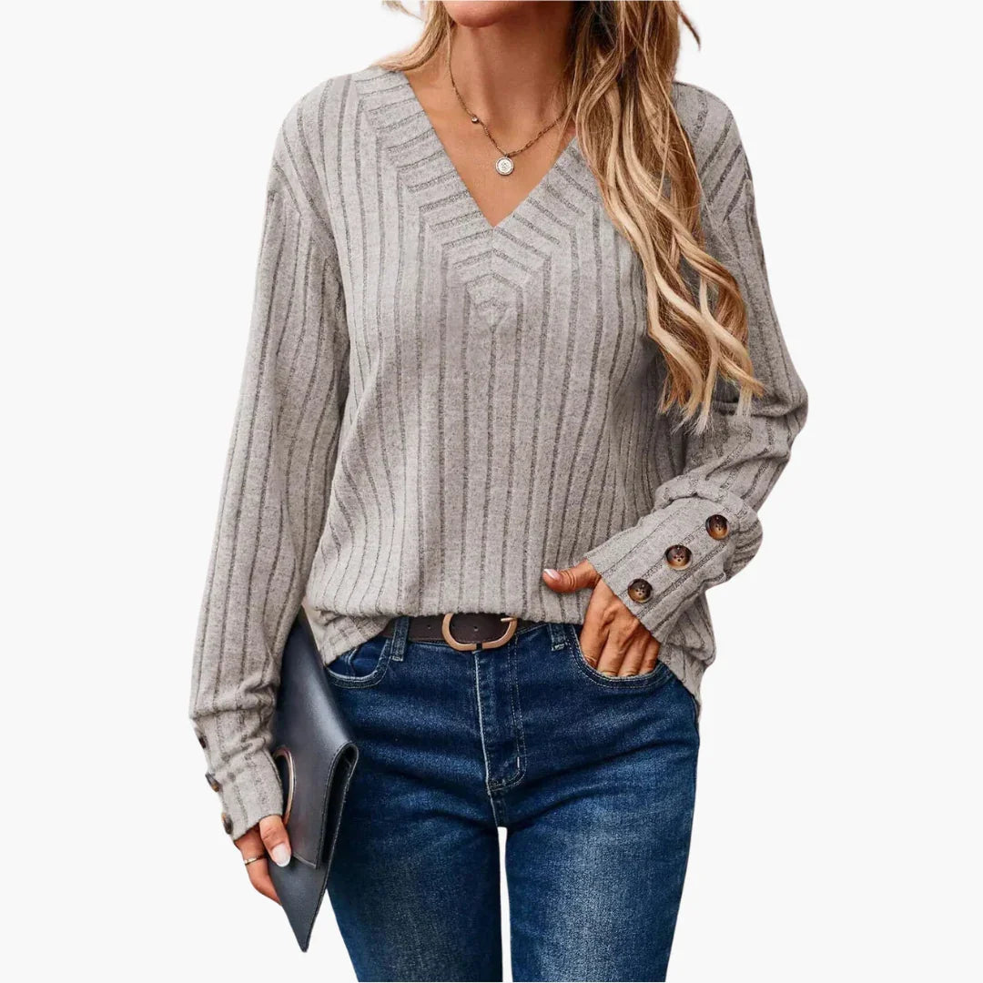 VERENA | V-Ausschnitt Strickpullover