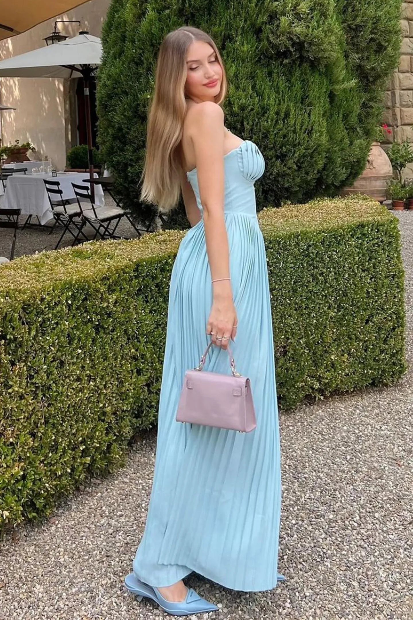CORA | Trägerloses Maxikleid