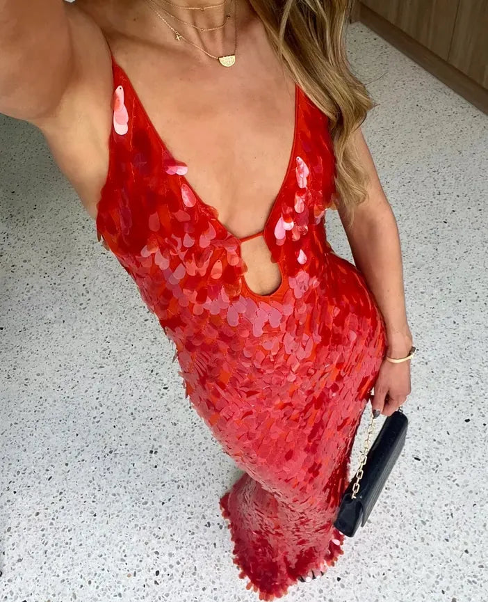KAILANI | Pailletten-Maxikleid