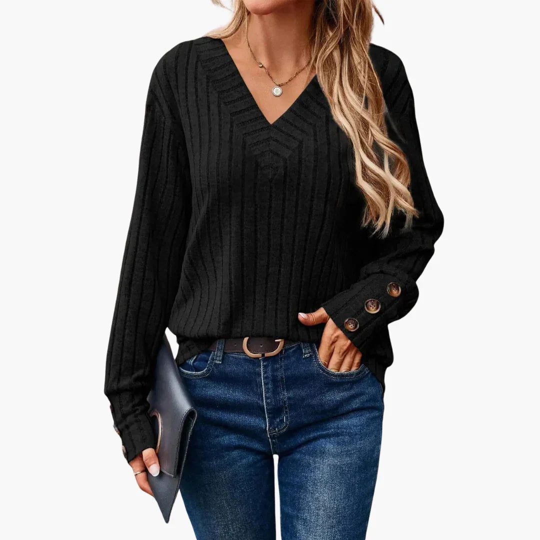 VERENA | V-Ausschnitt Strickpullover