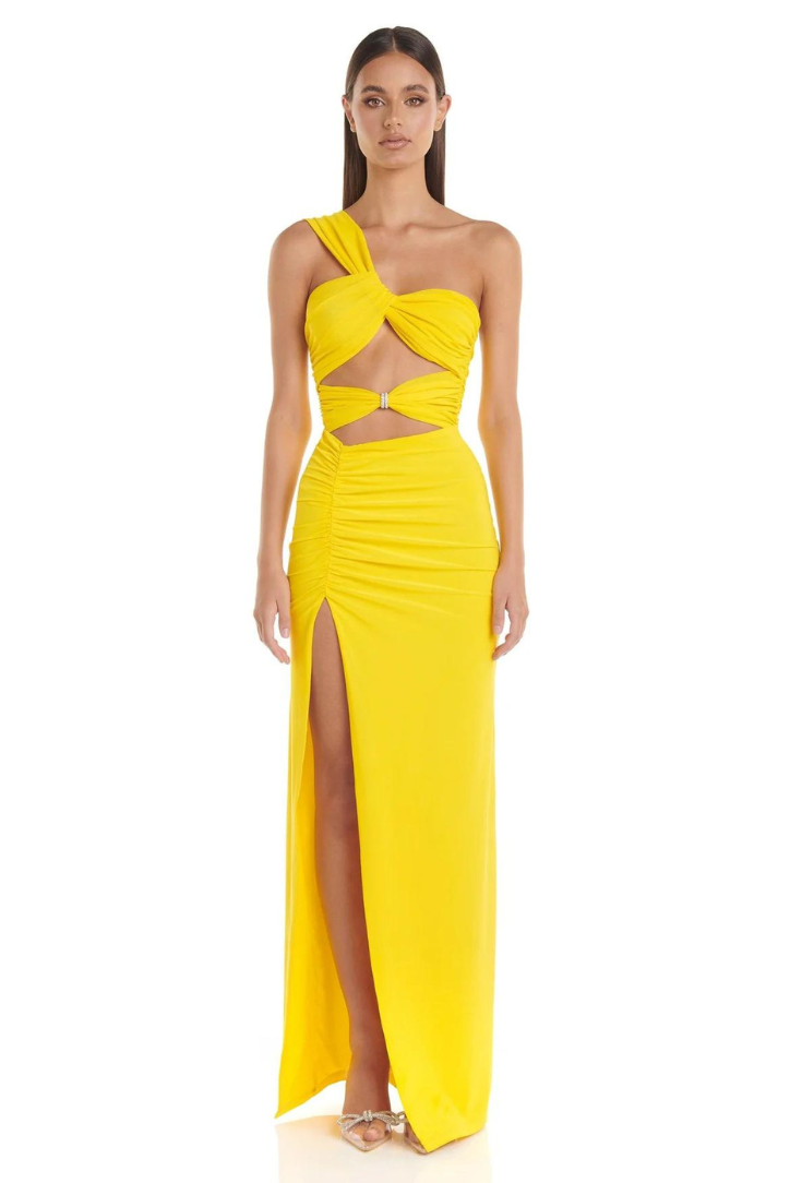 LENNOX | Ein-Schulter-Maxikleid