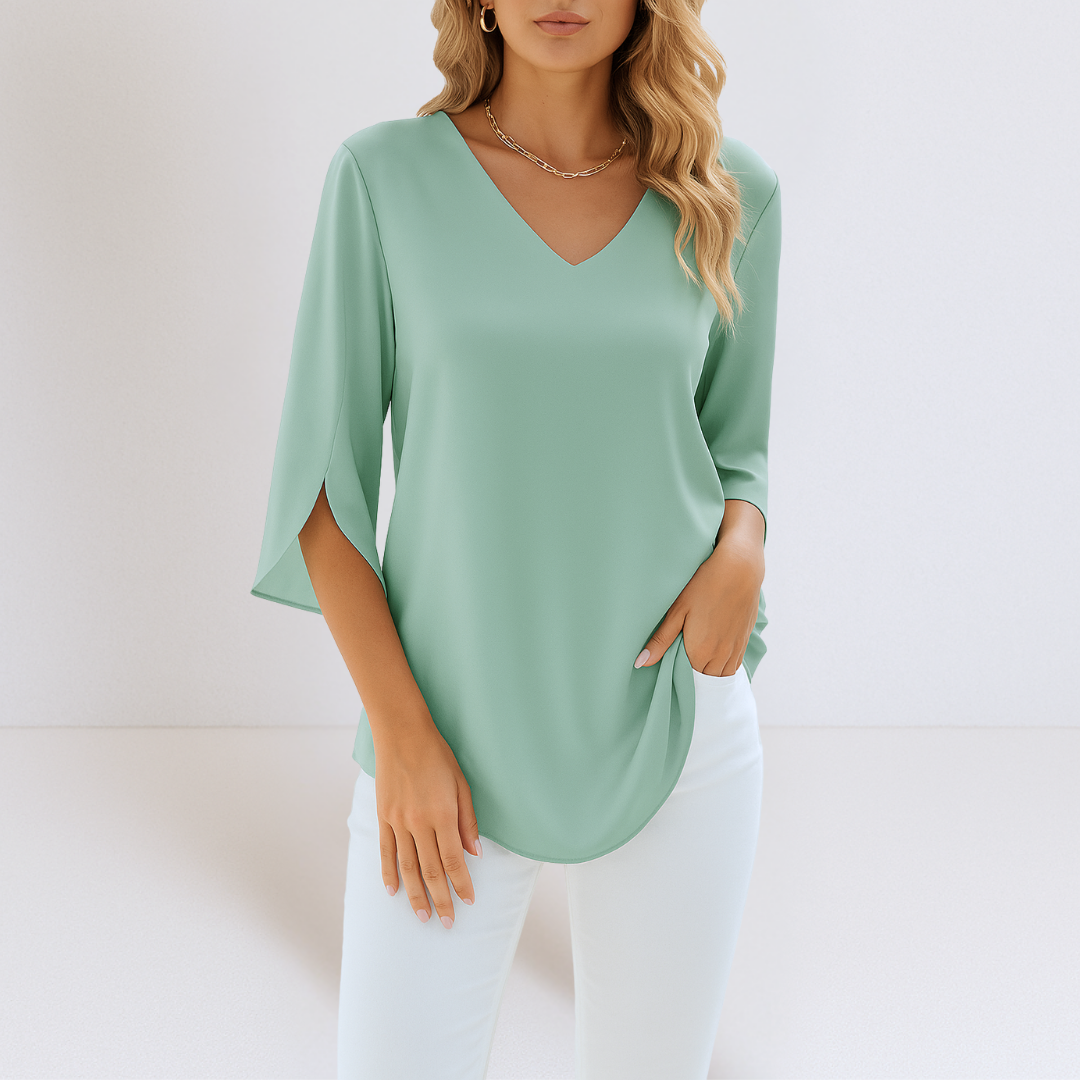 KARIN | ELEGANTE BLUSE MIT V-AUSSCHNITT