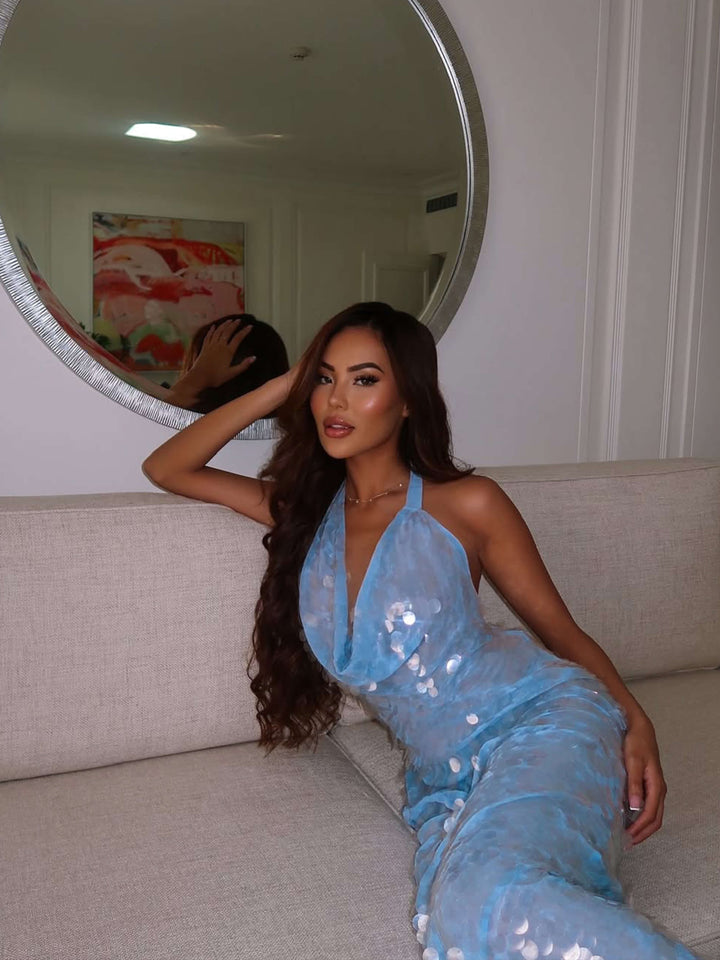LEANNA | Glitzerndes Maxikleid mit Pailletten