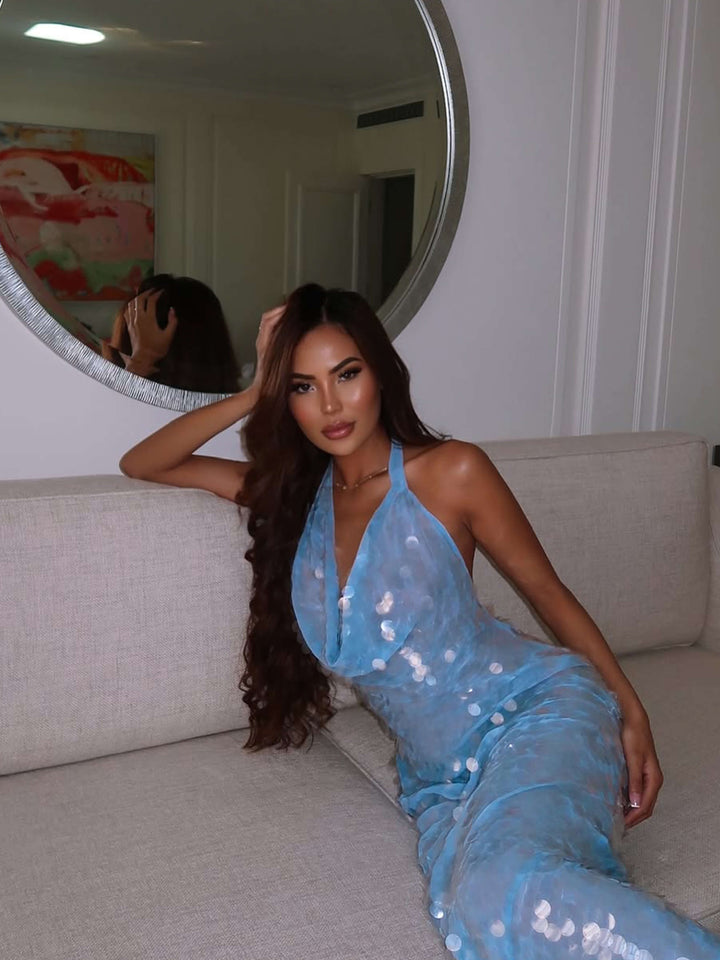 LEANNA | Glitzerndes Maxikleid mit Pailletten