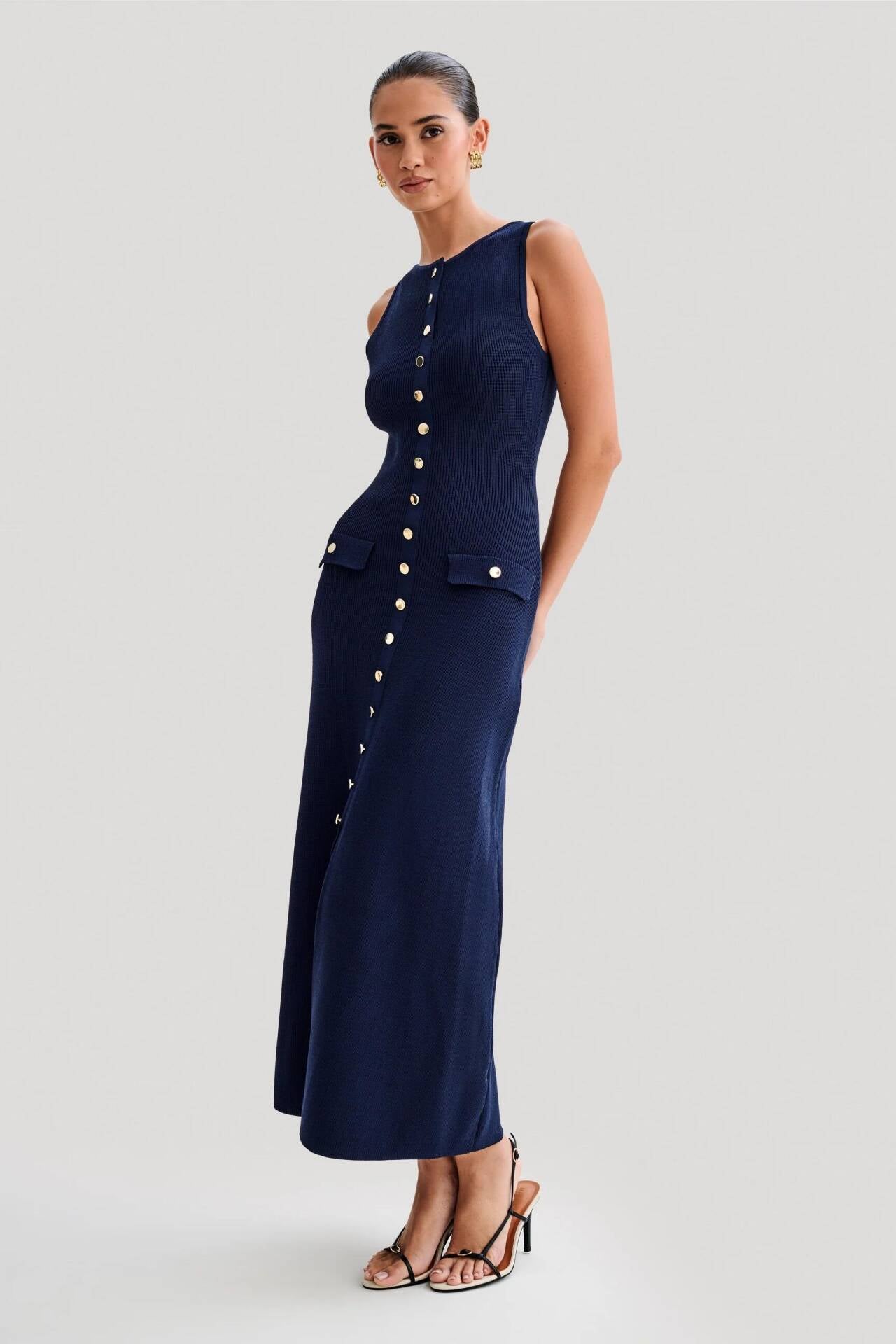 Fiona | Strick-Maxikleid ohne Ärmel
