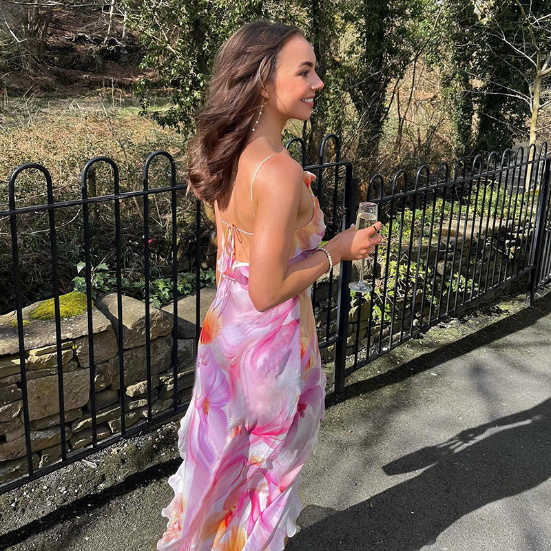 NYLAH | Maxikleid mit Blumenrüschen