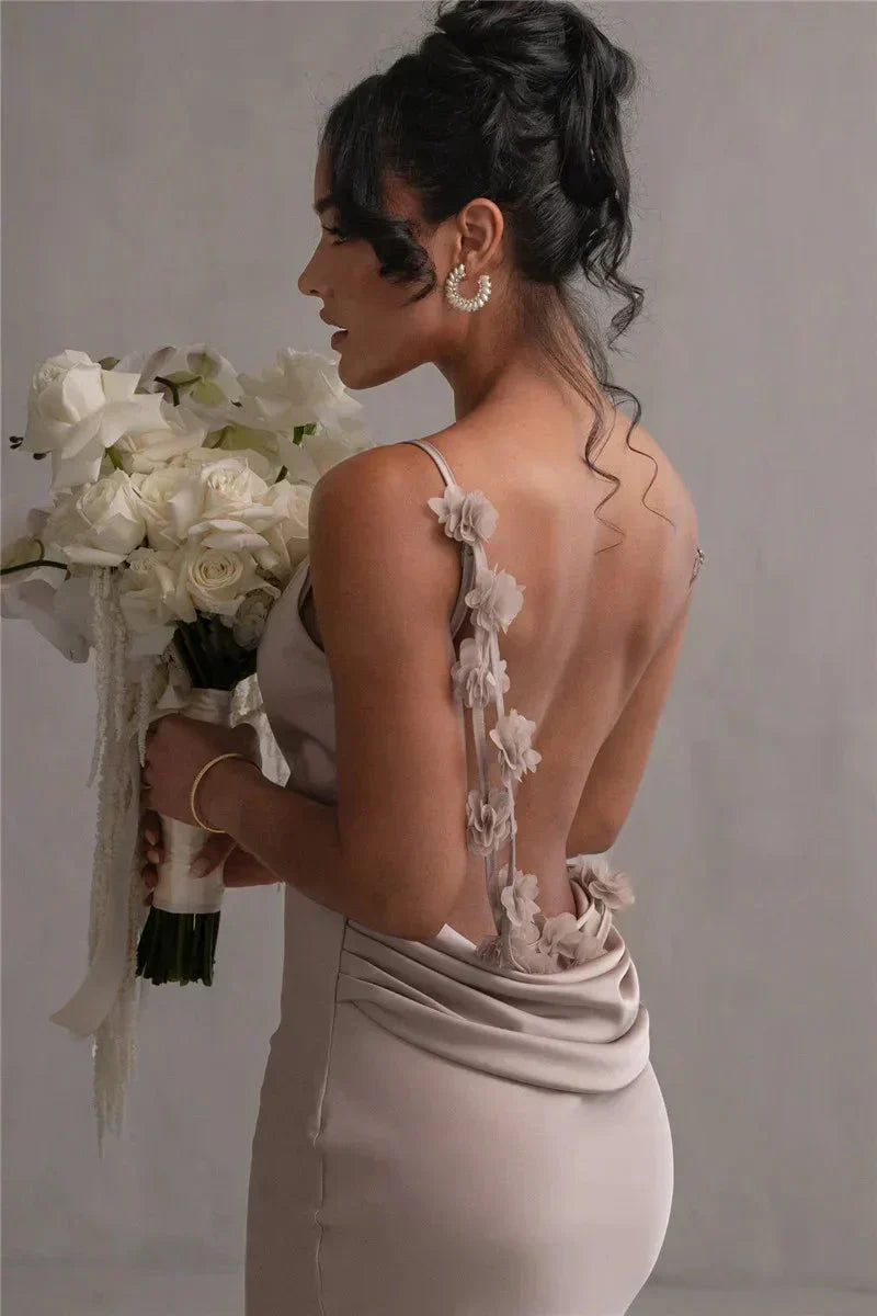 CASSIANE | Satin Blumen Kleid