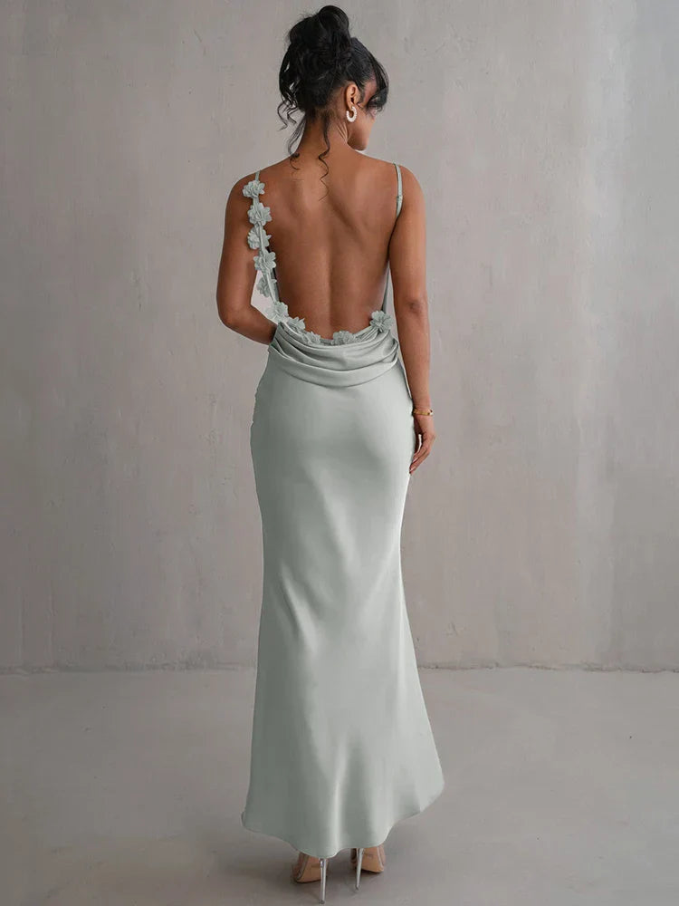 AZALEA | Ärmelloses rückenfreies Maxikleid