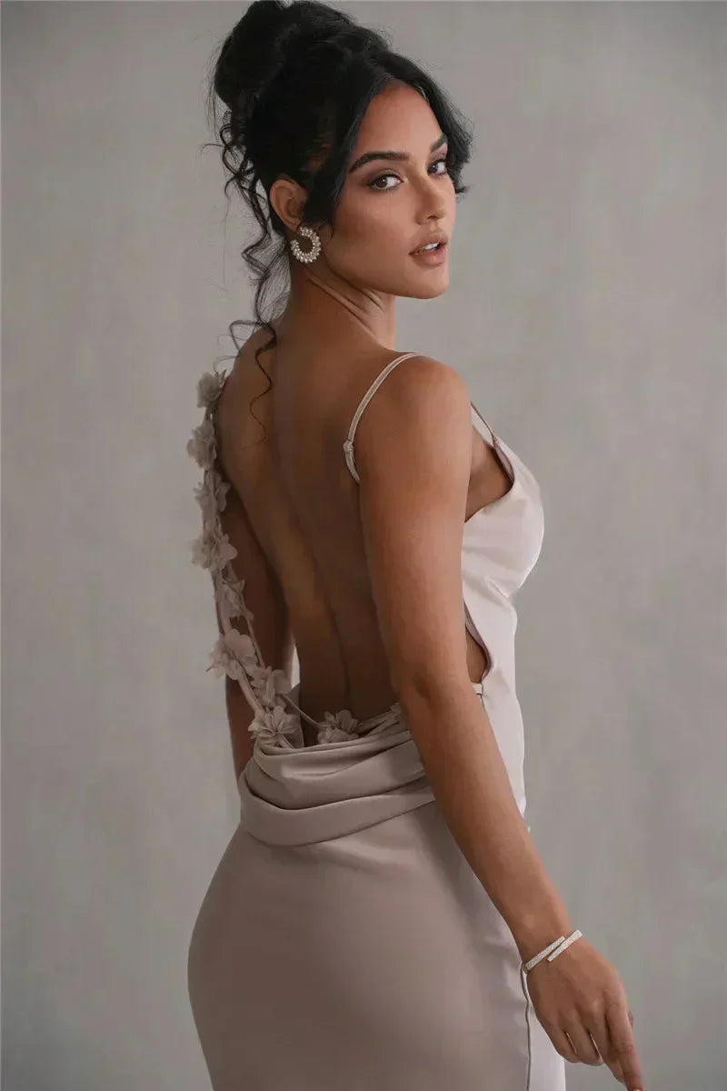 CASSIANE | Satin Blumen Kleid