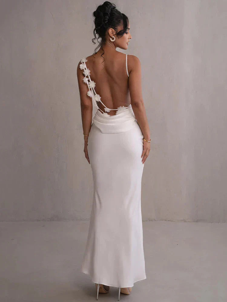 CASSIANE | Satin Blumen Kleid