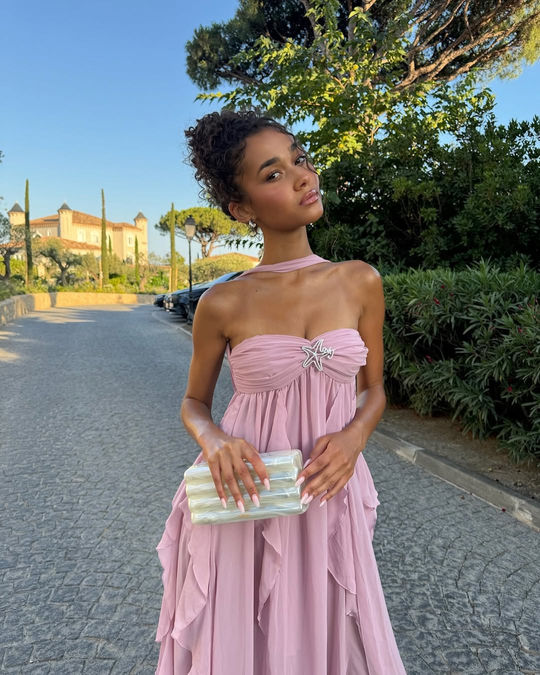 COLLINS | Trägerloses Maxikleid mit Rüschen