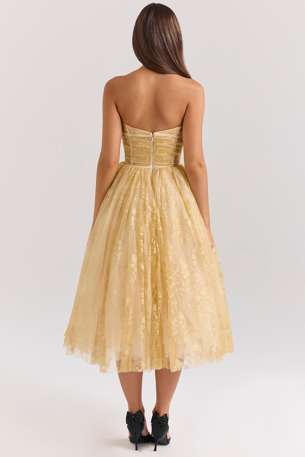 Millie | Goldenes Korsettkleid