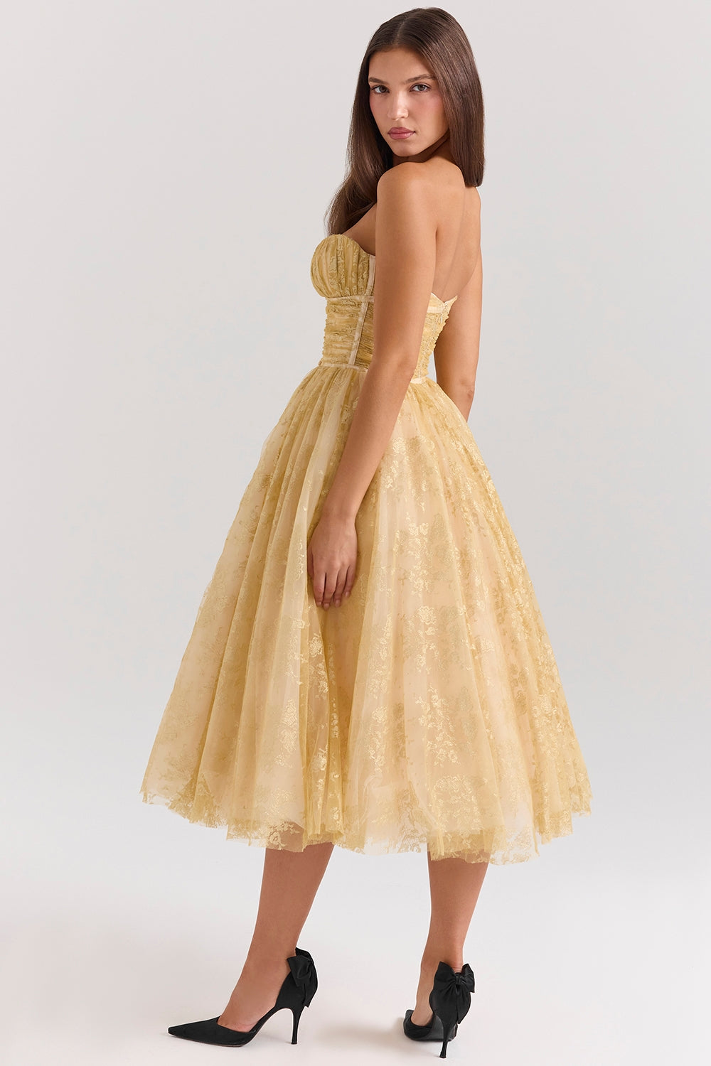 Millie | Goldenes Korsettkleid