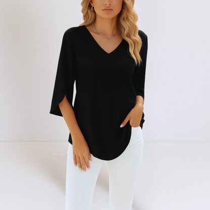 KARIN | ELEGANTE BLUSE MIT V-AUSSCHNITT