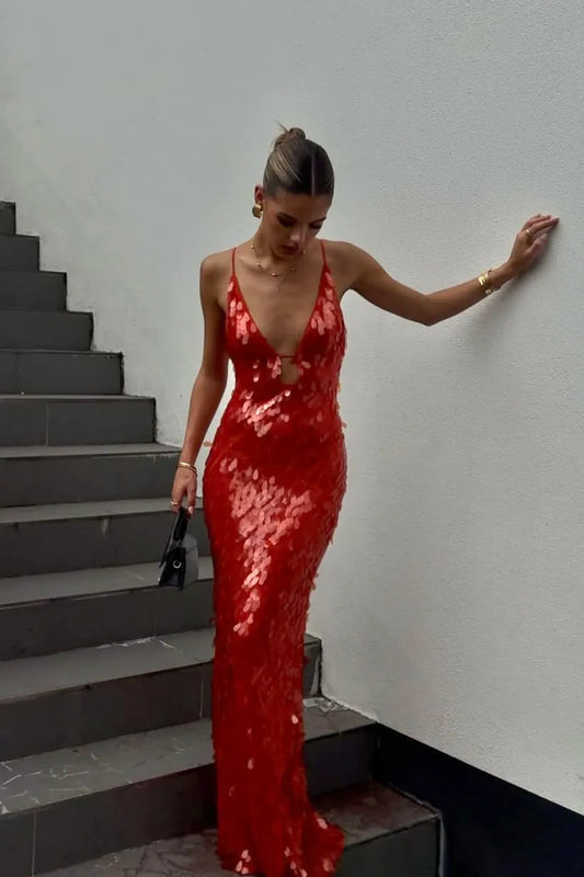 KAILANI | Pailletten-Maxikleid