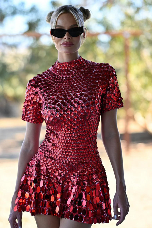 ELOWYN | Hochgeschlossenes Minikleid