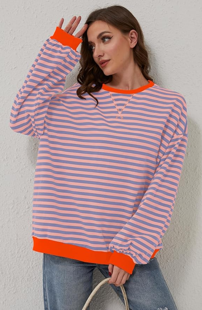 MANA | Gestreifter Oversize-Pullover