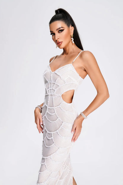 STORMI | Perlenbesetztes Midikleid