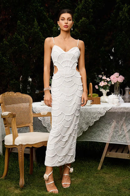 STORMI | Perlenbesetztes Midikleid