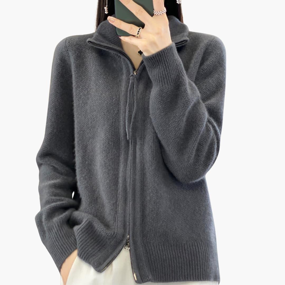 MARGA | Reißverschluss Strickjacke
