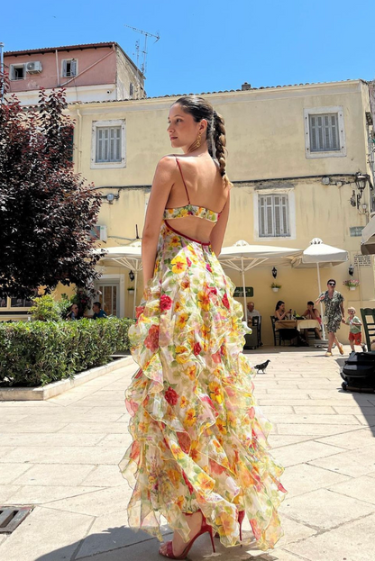SASKIA | Rüschen-Maxikleid