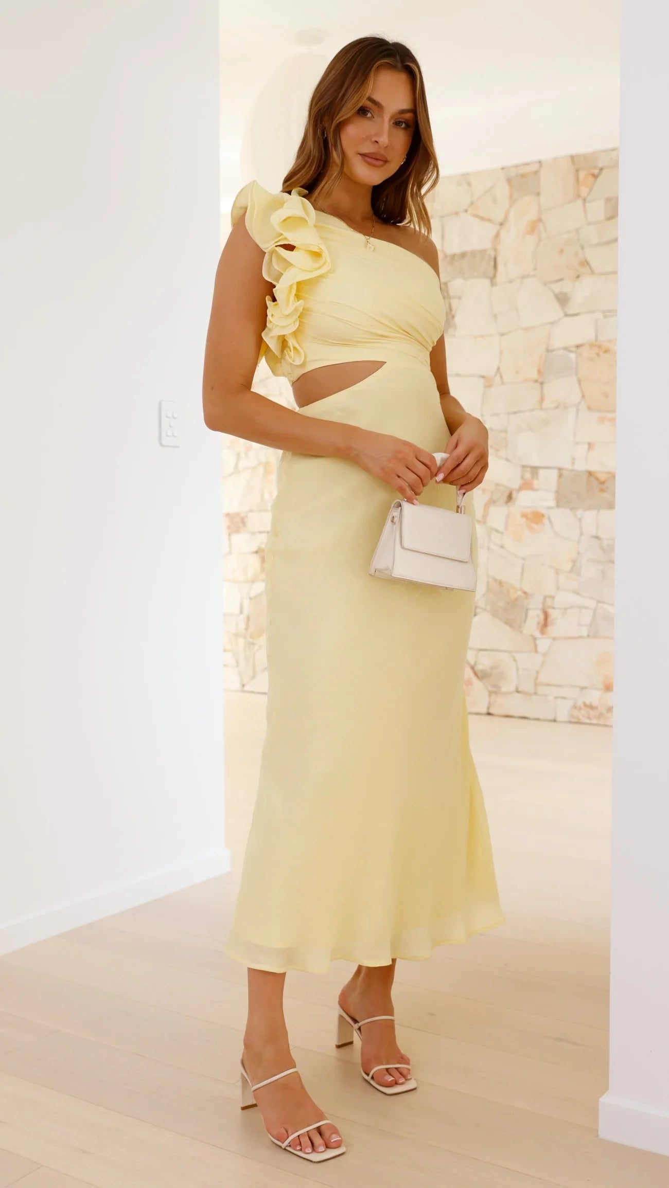 BLAIRE | One-Shoulder-Maxikleid mit Cut-outs
