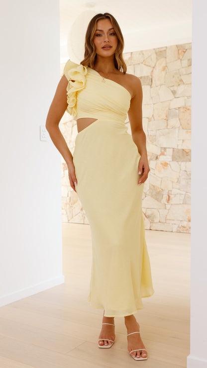 BLAIRE | One-Shoulder-Maxikleid mit Cut-outs