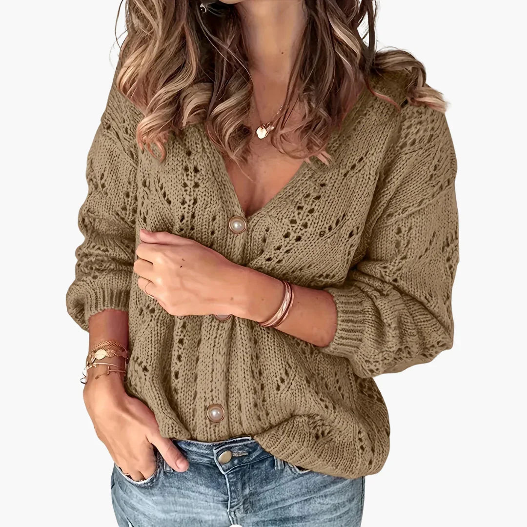 SIGNE | Geknöpfter Strick Cardigan