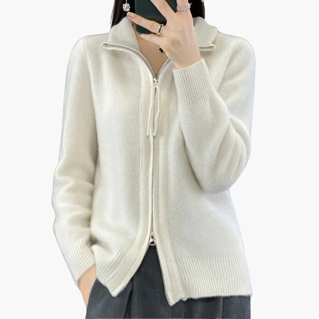 MARGA | Reißverschluss Strickjacke