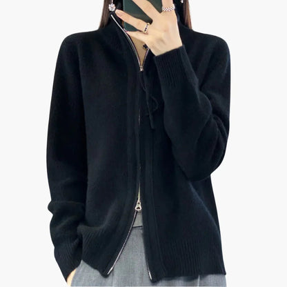 MARGA | Reißverschluss Strickjacke