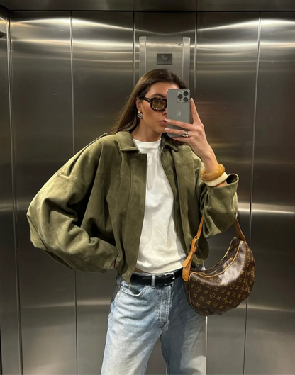 Kaori | Wildleder-Pilotjacke mit Struktur
