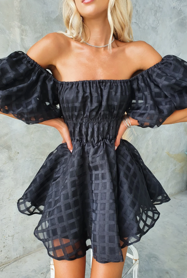 EVIE | Mini Kleid mit Puffärmeln