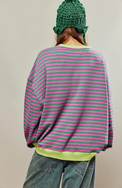 MANA | Gestreifter Oversize-Pullover