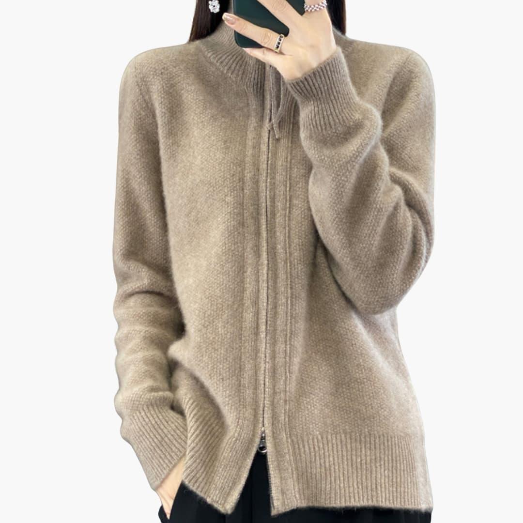 MARGA | Reißverschluss Strickjacke
