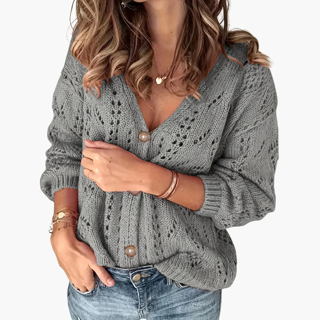 SIGNE | Geknöpfter Strick Cardigan