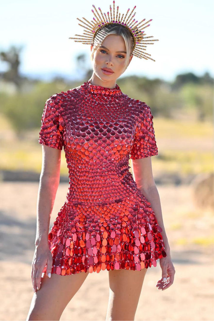 ELOWYN | Hochgeschlossenes Minikleid