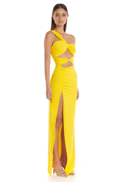 LENNOX | Ein-Schulter-Maxikleid