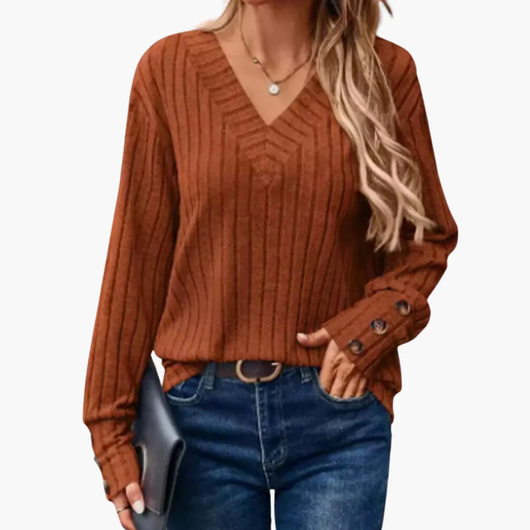 VERENA | V-Ausschnitt Strickpullover