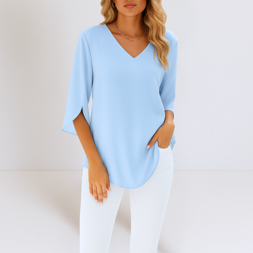 KARIN | ELEGANTE BLUSE MIT V-AUSSCHNITT