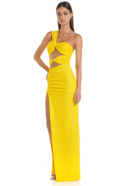 LENNOX | Ein-Schulter-Maxikleid