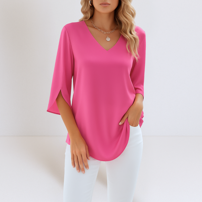 KARIN | ELEGANTE BLUSE MIT V-AUSSCHNITT