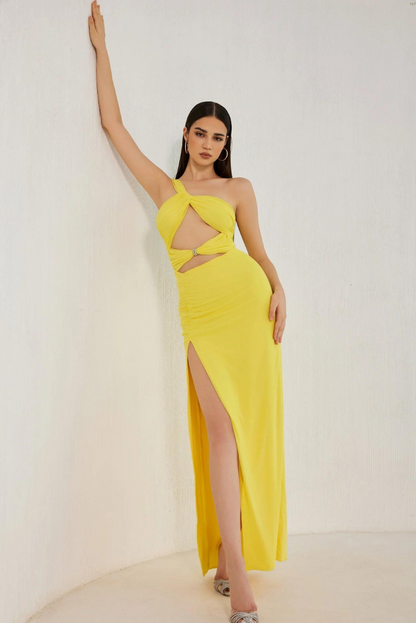 LENNOX | Ein-Schulter-Maxikleid