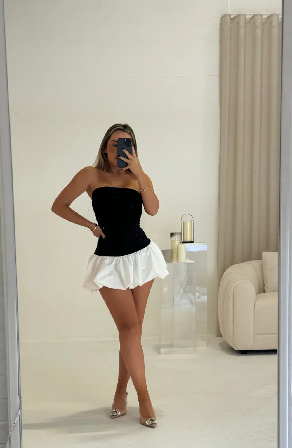 DANIELLE | Minikleid mit Ballonsaum