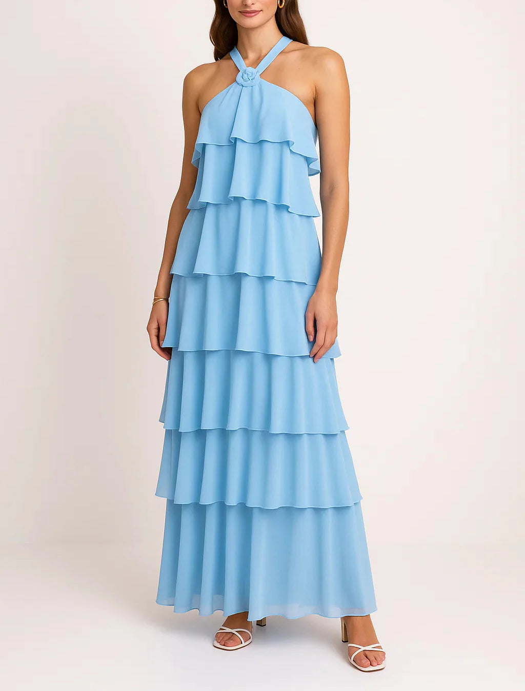 AMIRA | Rückenfreies Maxikleid mit Rüschen