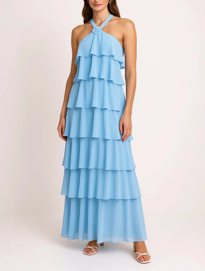 AMIRA | Rückenfreies Maxikleid mit Rüschen