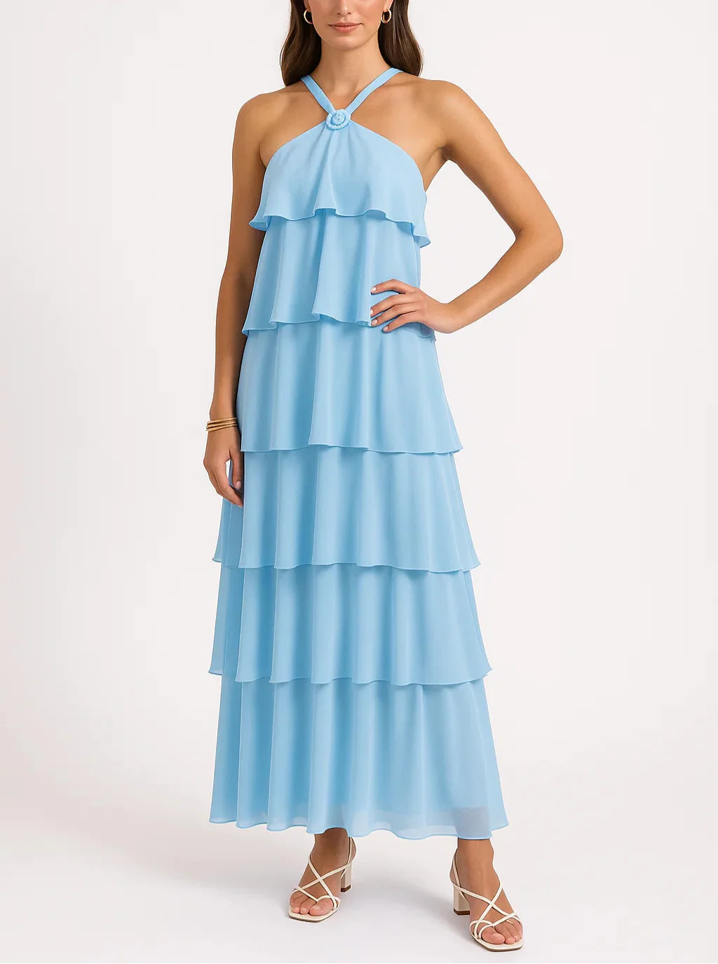 AMIRA | Rückenfreies Maxikleid mit Rüschen