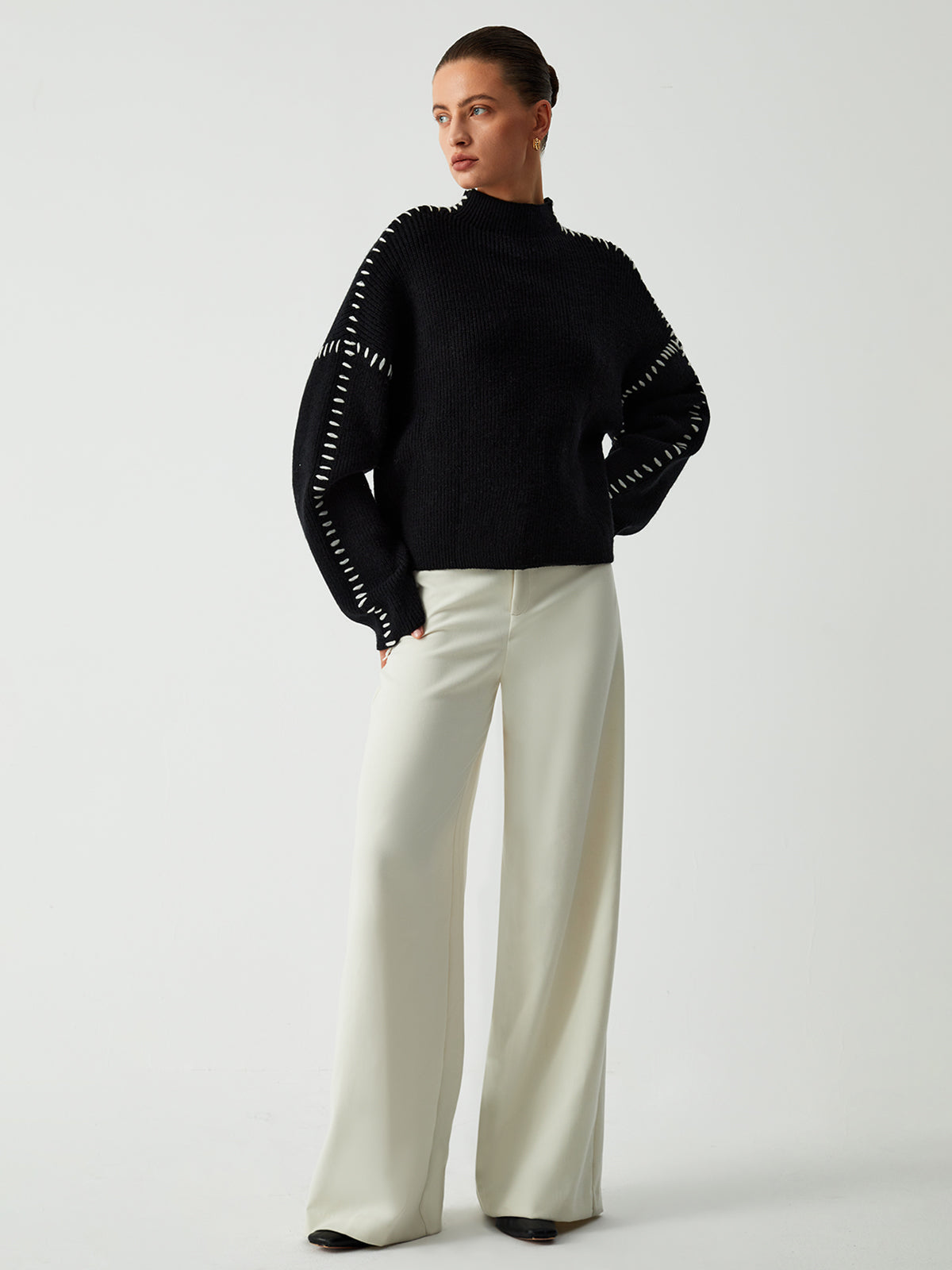 Warda | Rollkragenpullover mit Piqué-Stich-Details