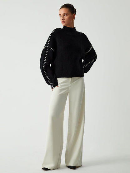 Warda | Rollkragenpullover mit Piqué-Stich-Details